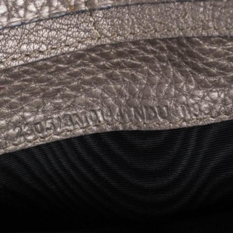 Gray Fendi Metallic Selleria Leather Continental Wallet For Sale