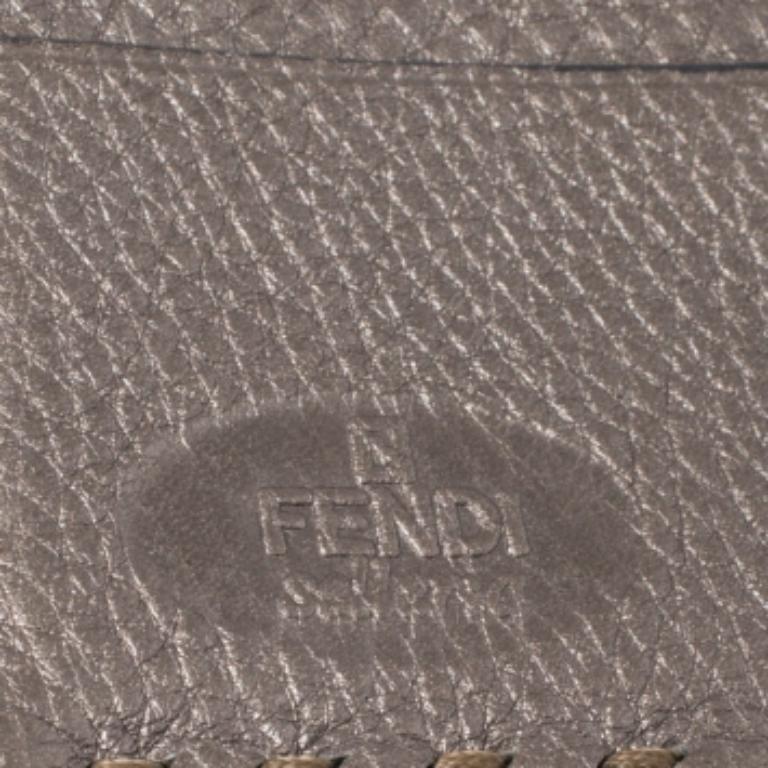 Women's Fendi Metallic Selleria Leather Continental Wallet For Sale