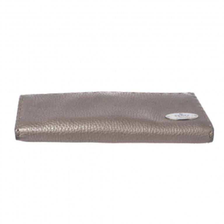 Fendi Metallic Selleria Leather Continental Wallet For Sale 1