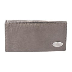 Fendi Metallic Selleria Leder Kontinental Brieftasche