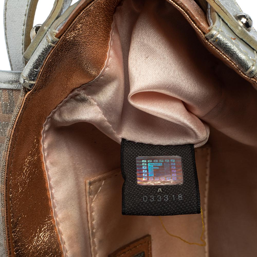 Fendi Borsa a tracolla Borsa Tuc in tela e pelle Zucchino argento metallizzato 1