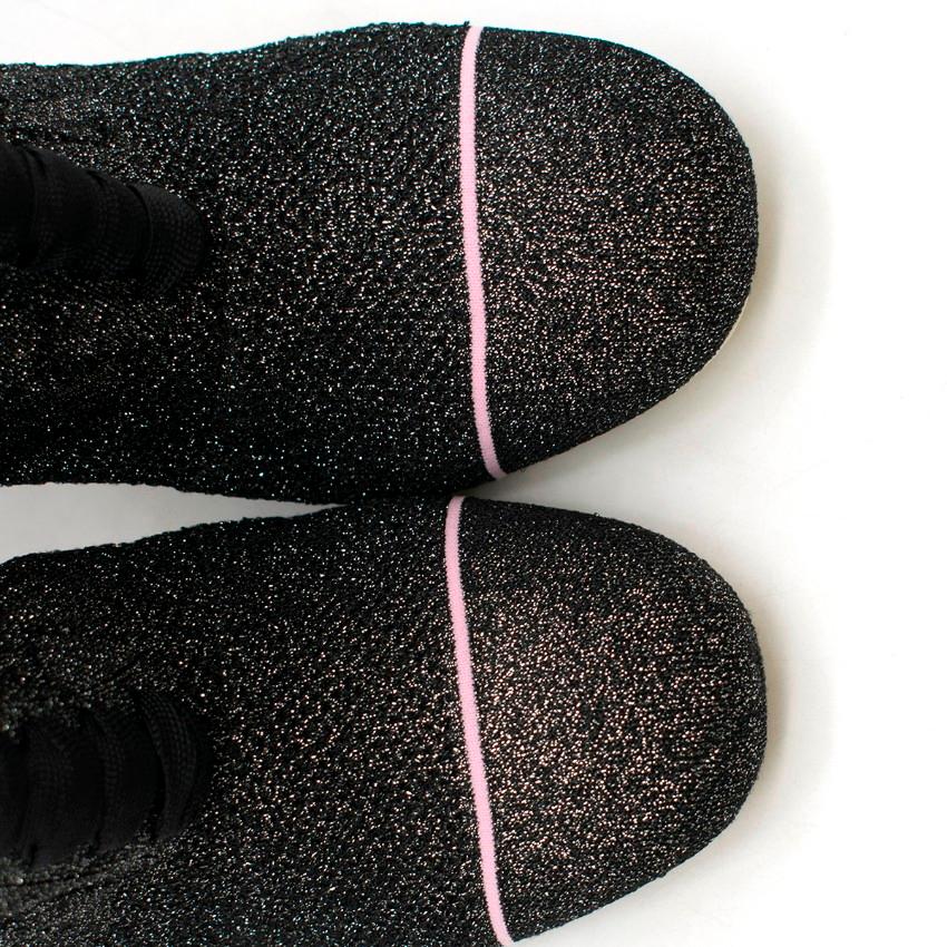 Women's Fendi Metallic Stretch-knit Sock Boots US 8.5