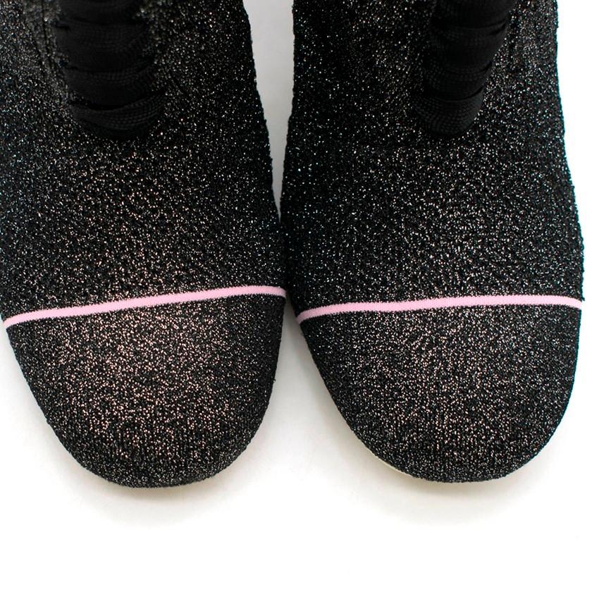 Fendi Metallic Stretch-knit Sock Boots US 8.5 1