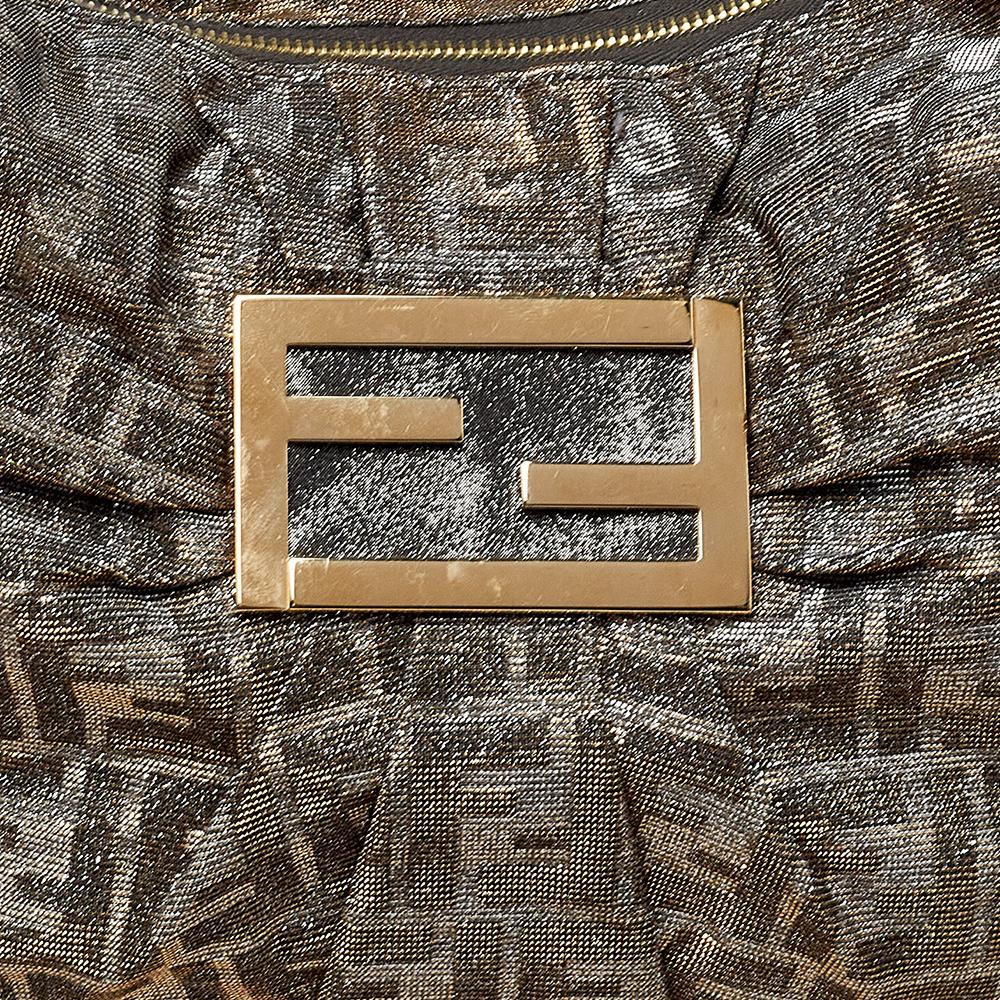 Donna Fendi Borsa Mia in tessuto lurex metallizzato Zucca