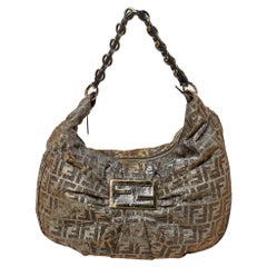 Fendi Metallic Zucca Lurex-Stoff Mia Hobo