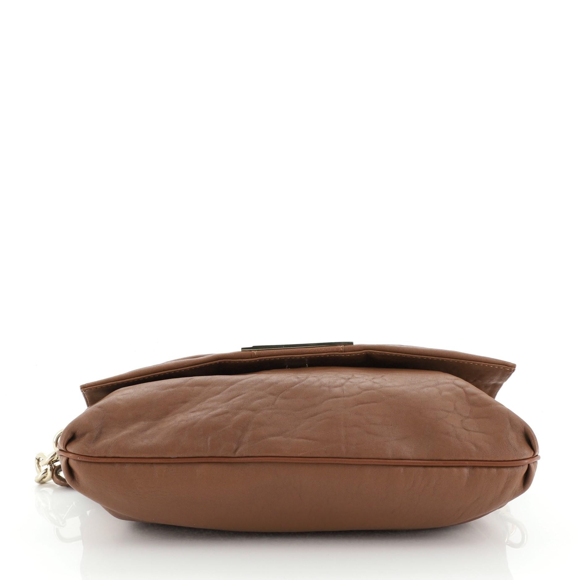 Fendi Mia Crossbody Bag Leather Large In Good Condition In NY, NY