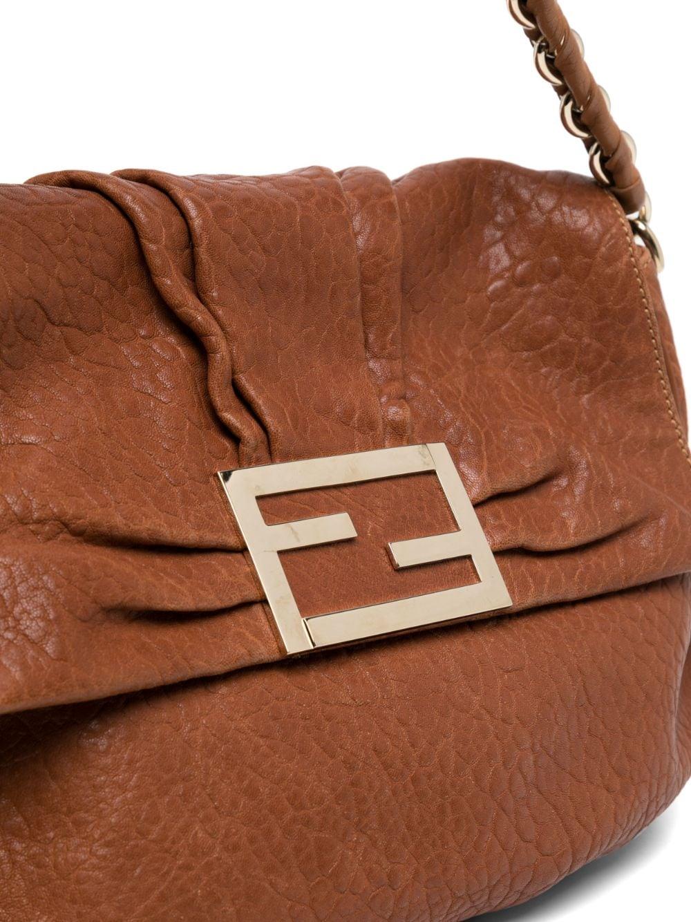 Brown Fendi Mia Flap Bag For Sale