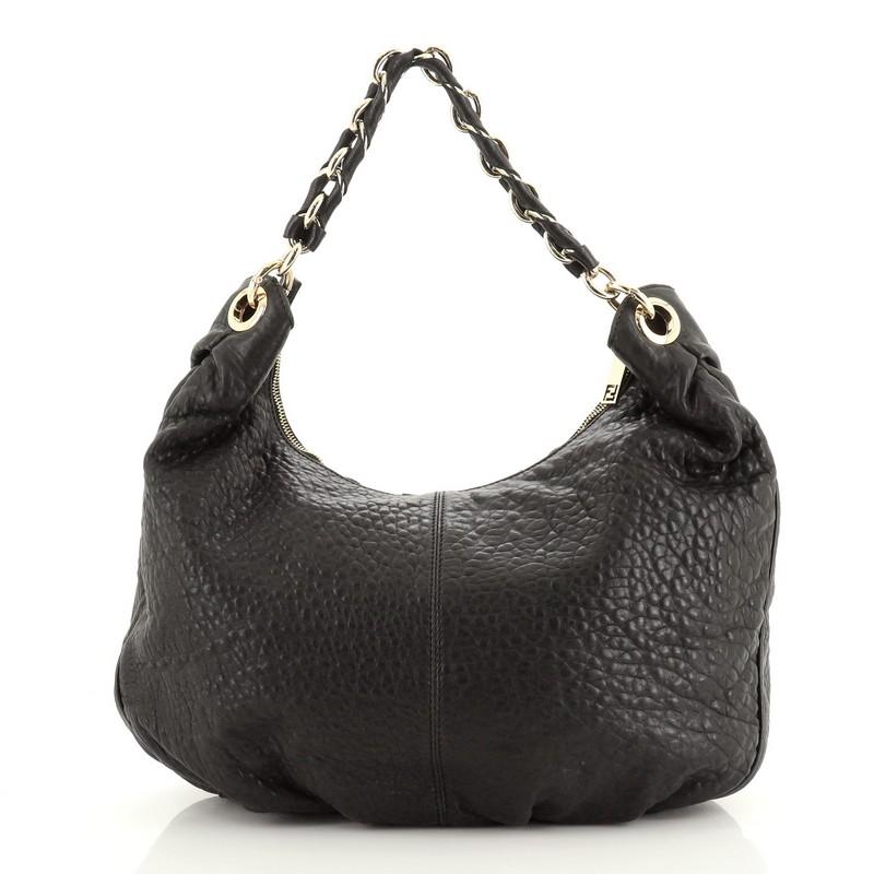Fendi Mia Hobo Leder (Schwarz)