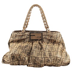 Fendi Mia Tote Metallic Zucca Canvas Large