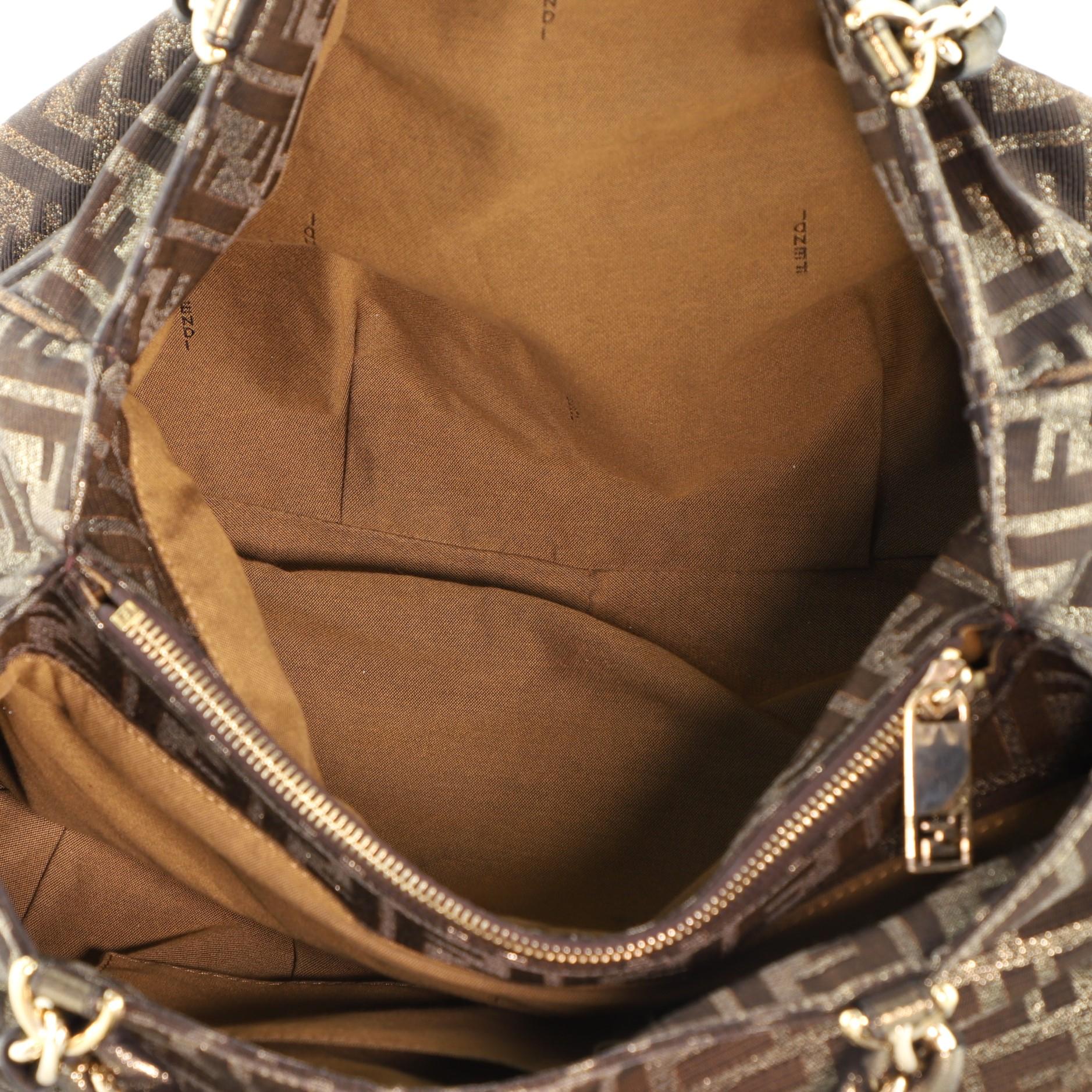 Black Fendi Mia Tote Zucca Canvas Large