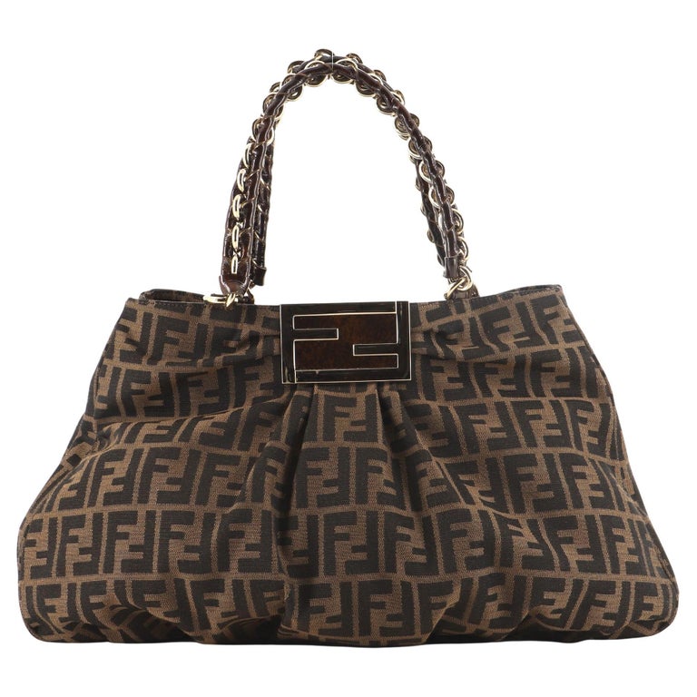 Fendi Mia Tote Zucca Canvas Large For Sale at 1stDibs