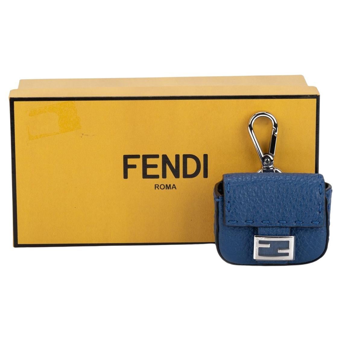 Fendi Micro Baguette Air Pods Case Blue For Sale