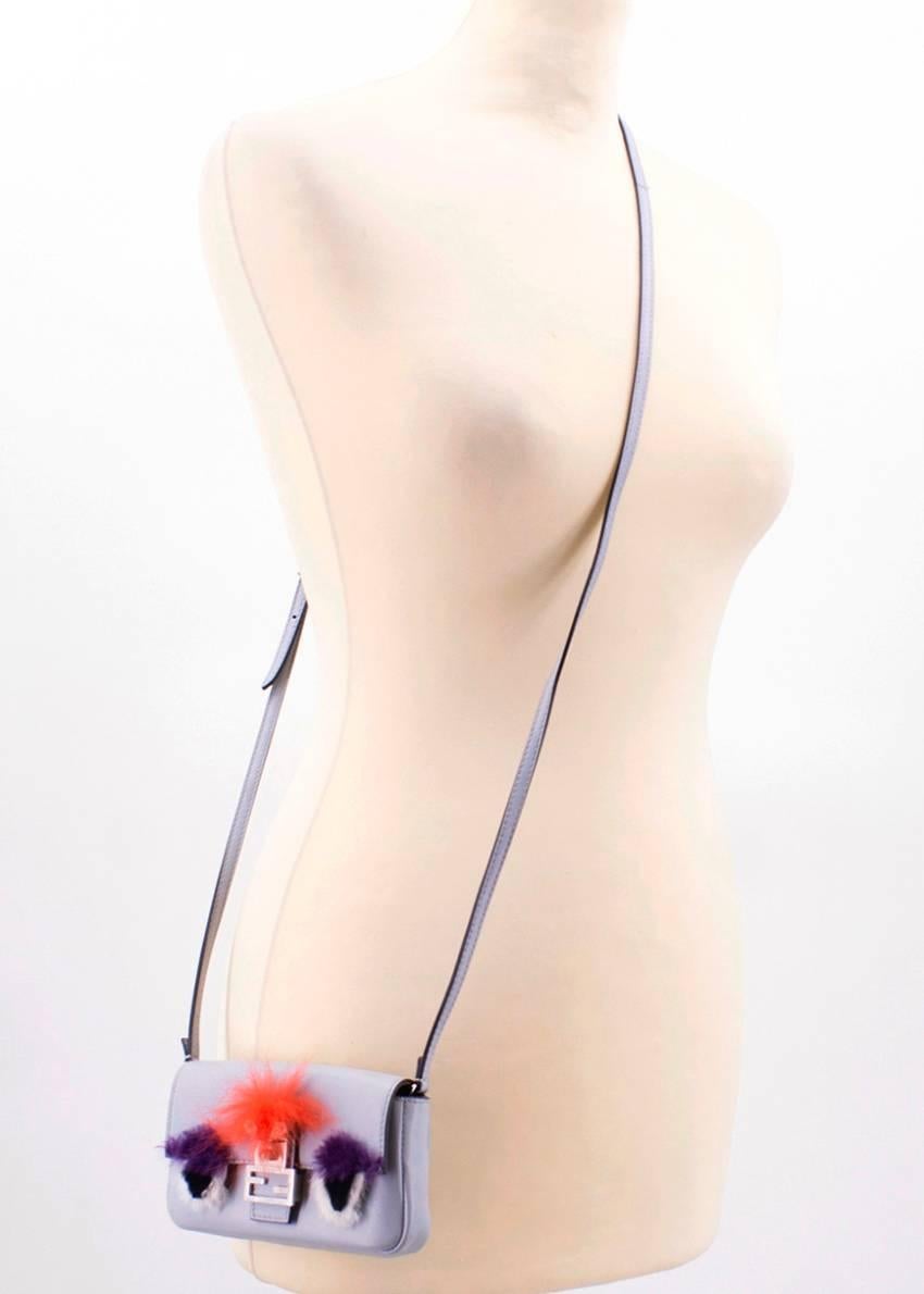 Fendi micro 'Baguette' Bag Bugs crossbody bag For Sale 3