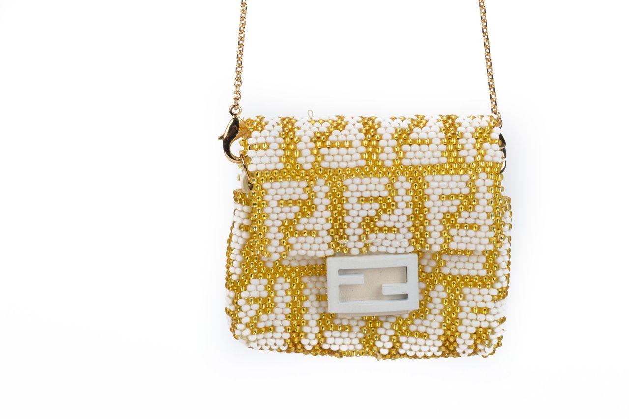 Fendi micro baguette with a detachable and adjustable shoulder chain (21