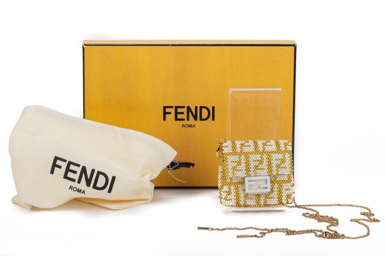 Fendi Micro Baguette Logo Gold NIB For Sale 3