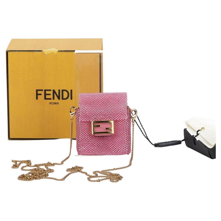 Fendi Baguette Large Jacquard Logo Pink For Sale at 1stDibs