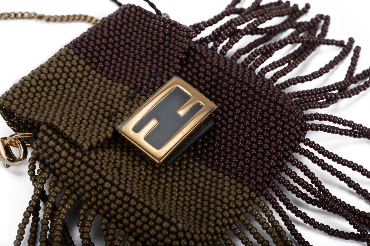 Fendi Micro Baguette With Fringes NIB In New Condition For Sale In West Hollywood, CA