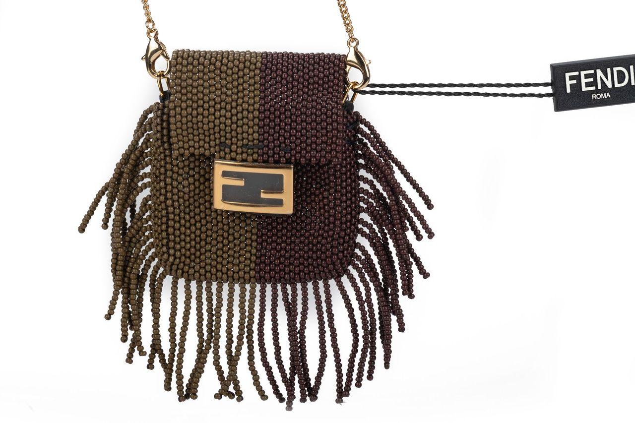 Fendi Micro Baguette With Fringes NIB For Sale 4