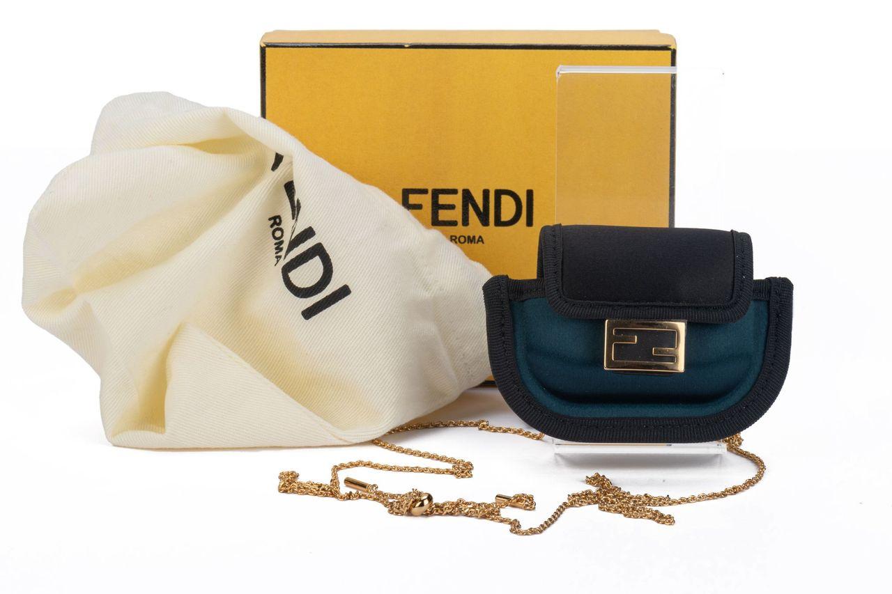 Orange Fendi Micro Necklace Silk Bag NIB For Sale