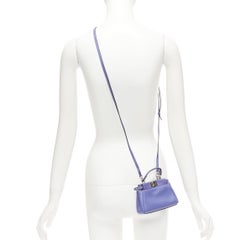 FENDI Micro Peekaboo purple leather turnlock mini crossbody satchel bag