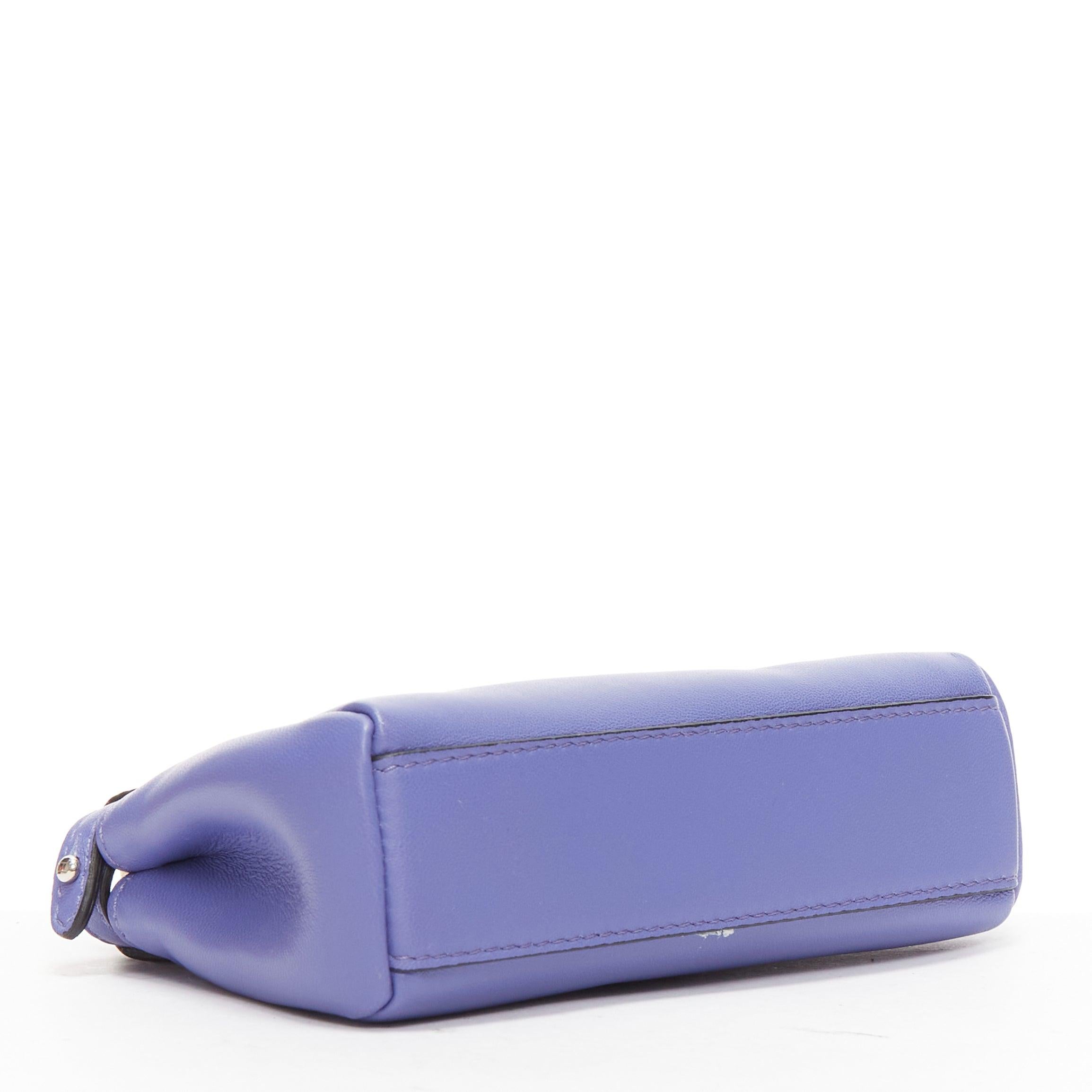 FENDI Micro Peekaboo purple leather turnlock mini crossbody satchel bag For Sale 1
