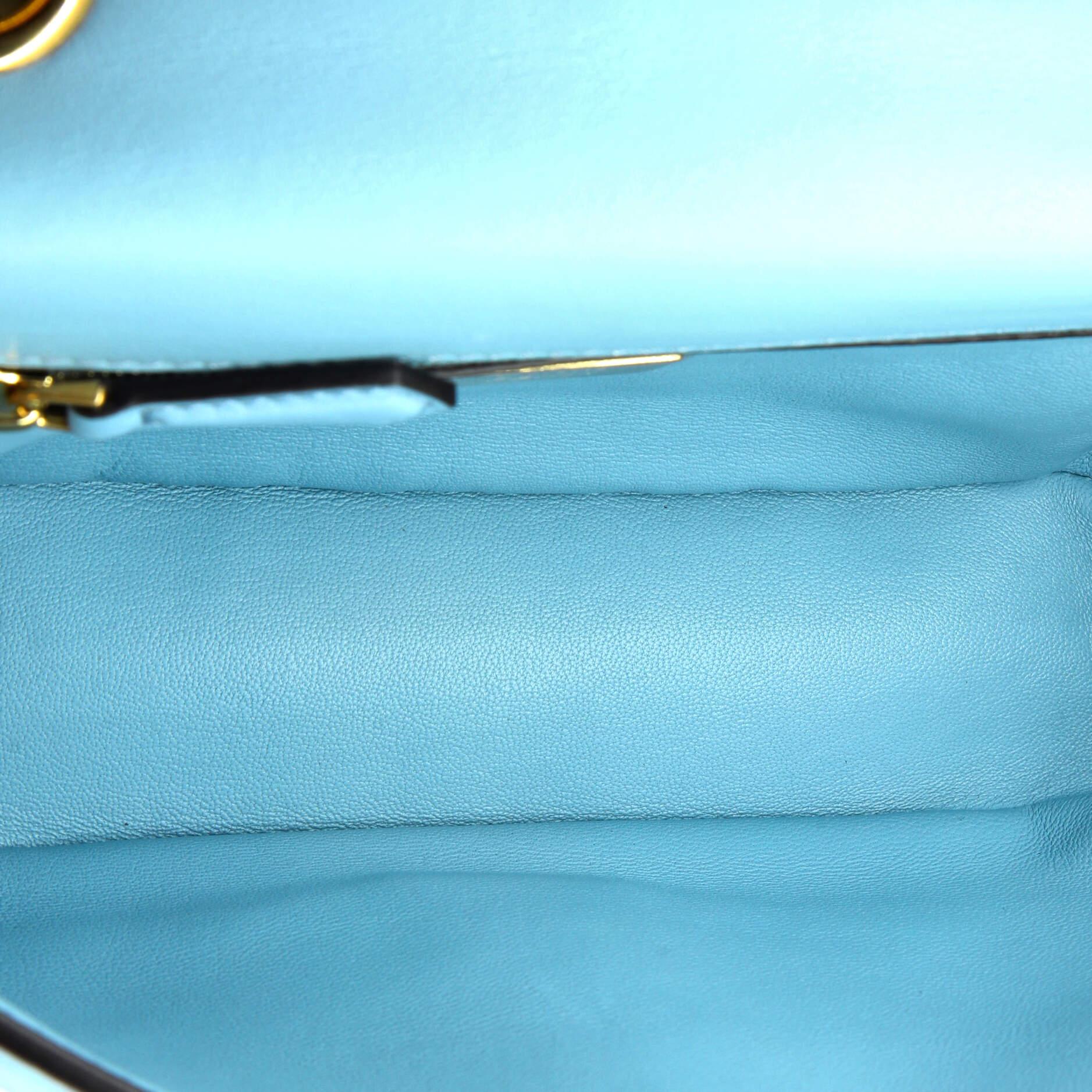 Fendi Midi Baguette Chain Bag Zucca Embossed Leather Medium For Sale 1
