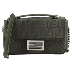 Fendi Midi Baguette Chain Bag Zucca Technical Mesh Medium