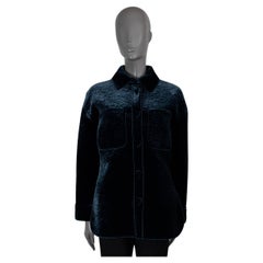 FENDI midnight blue 2022 GO-TO BELTED ZUCCA VELVET Jacket 40 S