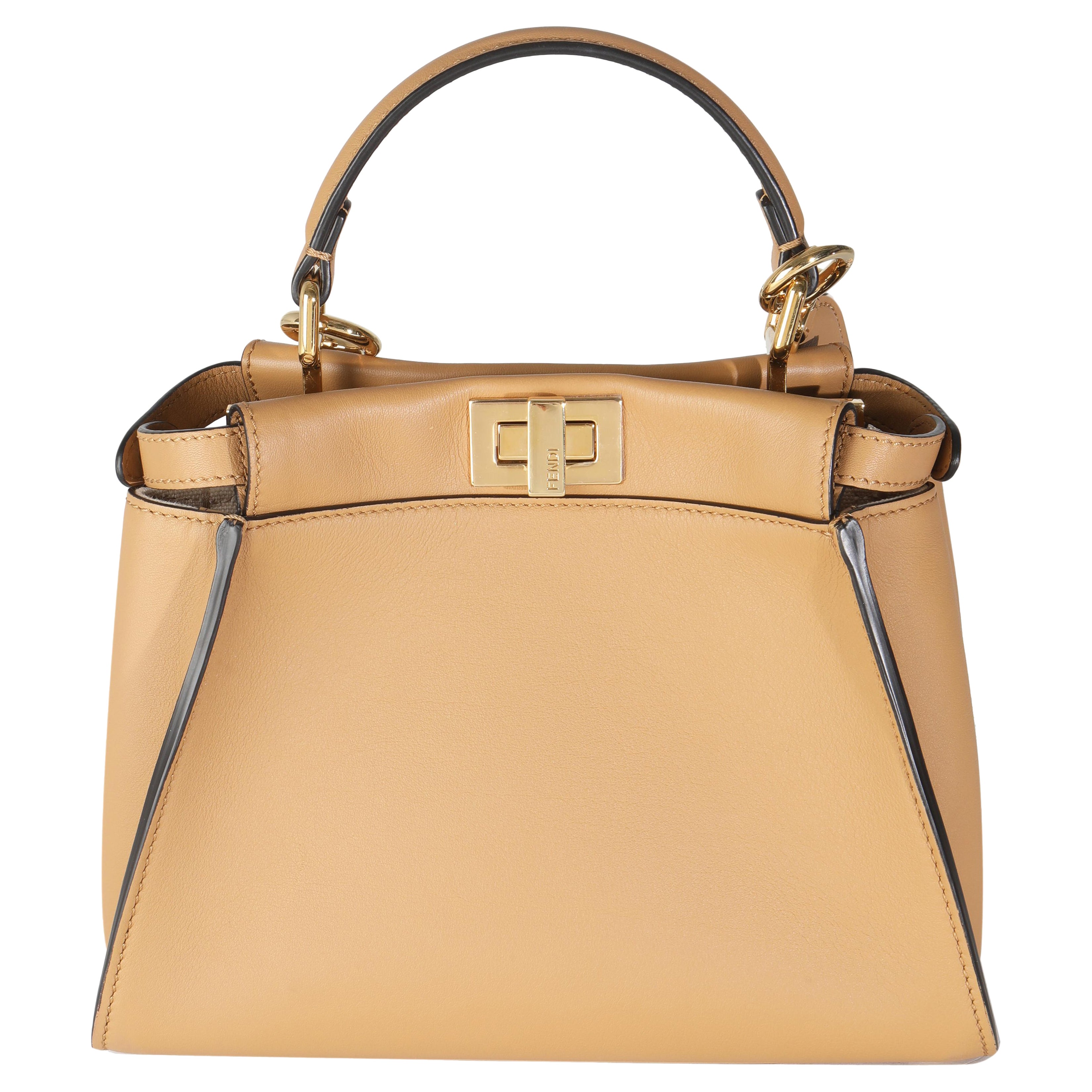 Fendi Miele Scuro Nappa Petite Peekaboo I SEE U Satchel