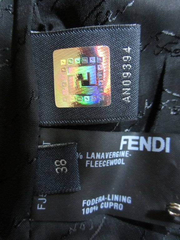 Fendi Military Quilted Space age Black Jacket For Sale 4