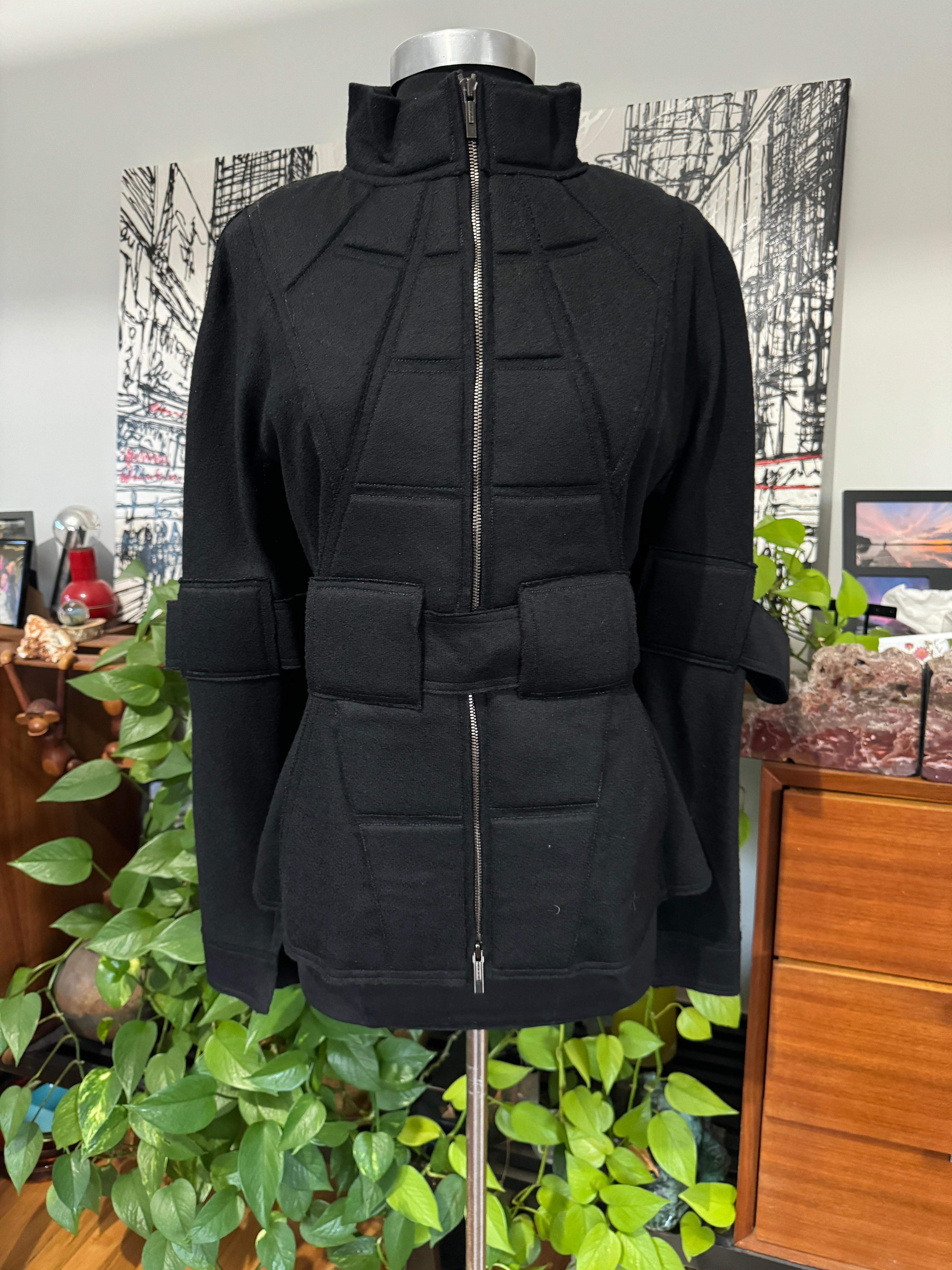 Fendi Military Quilted Space age Black Jacket For Sale 5