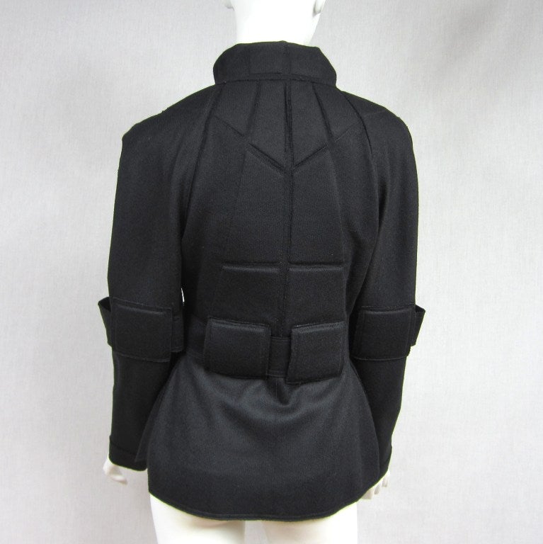  Fendi Military Quilted Space age Black Jacket For Sale 1