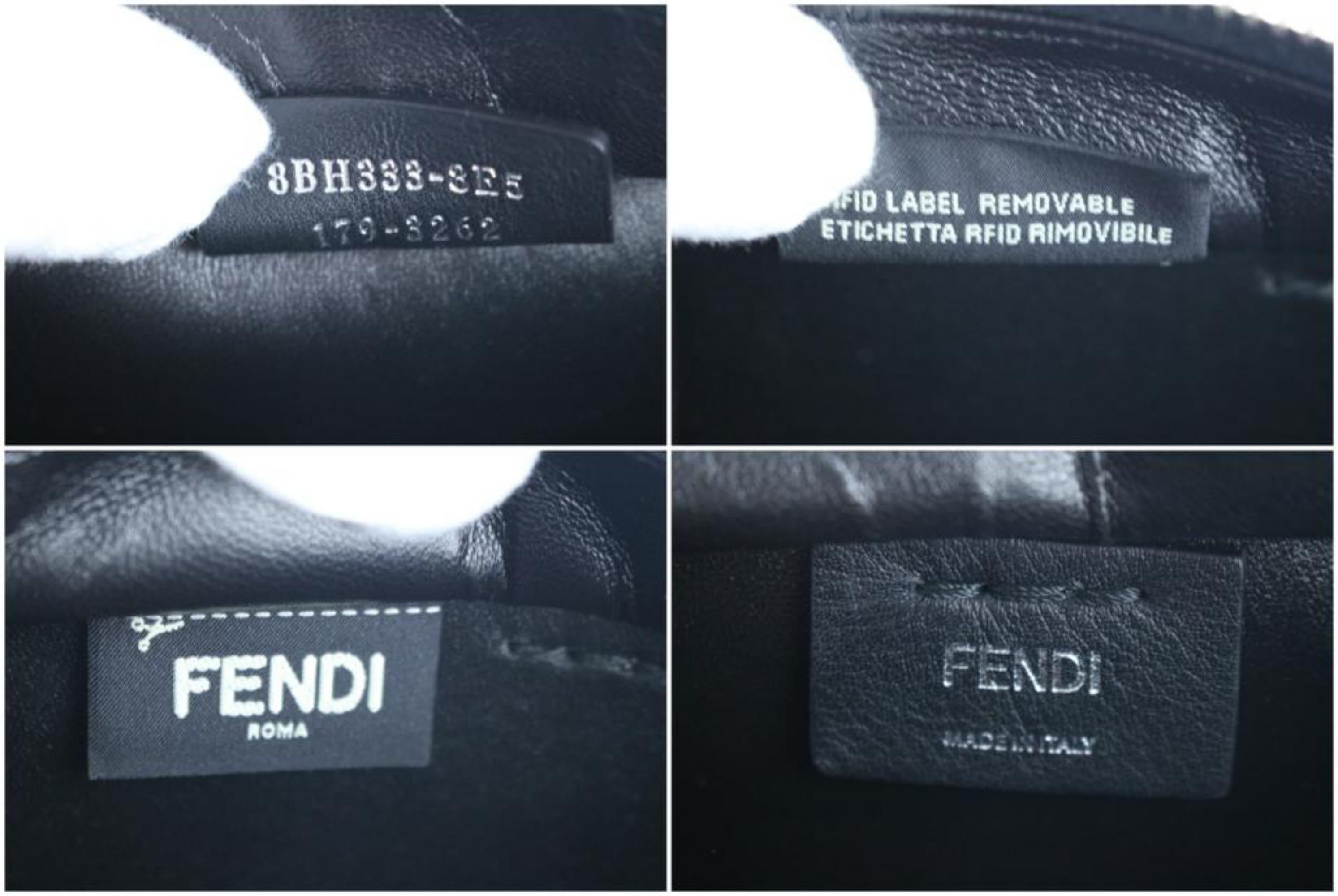 Fendi Mini 3jours Fur Pompoms 2way 4lr0501 Black Leather Cross Body Bag In New Condition For Sale In Forest Hills, NY