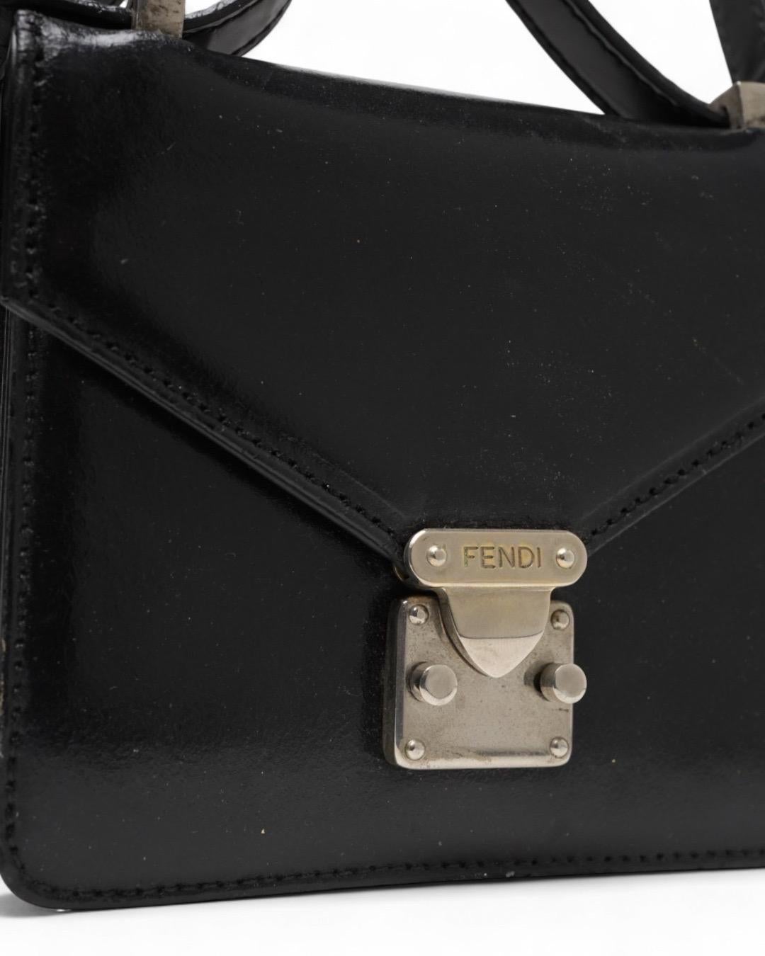 Fendi Mini Bag Sqaure Vintage Nera en vente 4