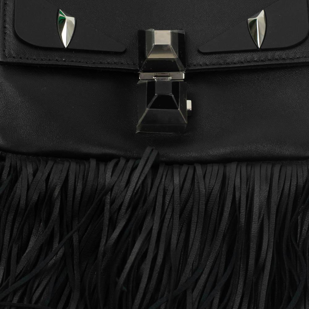 FENDI mini baguette Shoulder bag in Black Leather For Sale 2