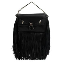 FENDI mini baguette Shoulder bag in Black Leather