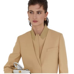 Fendi Mini Logo Metallic Gold Earrings