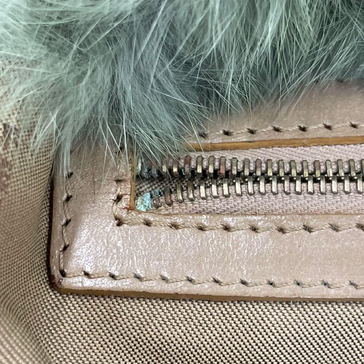 Fendi Mini Mamma Baguette Green Faux Fur 5