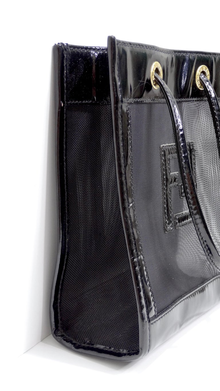 Fendi Mini Mesh Logo Top-Handle Tote Bag at 1stDibs