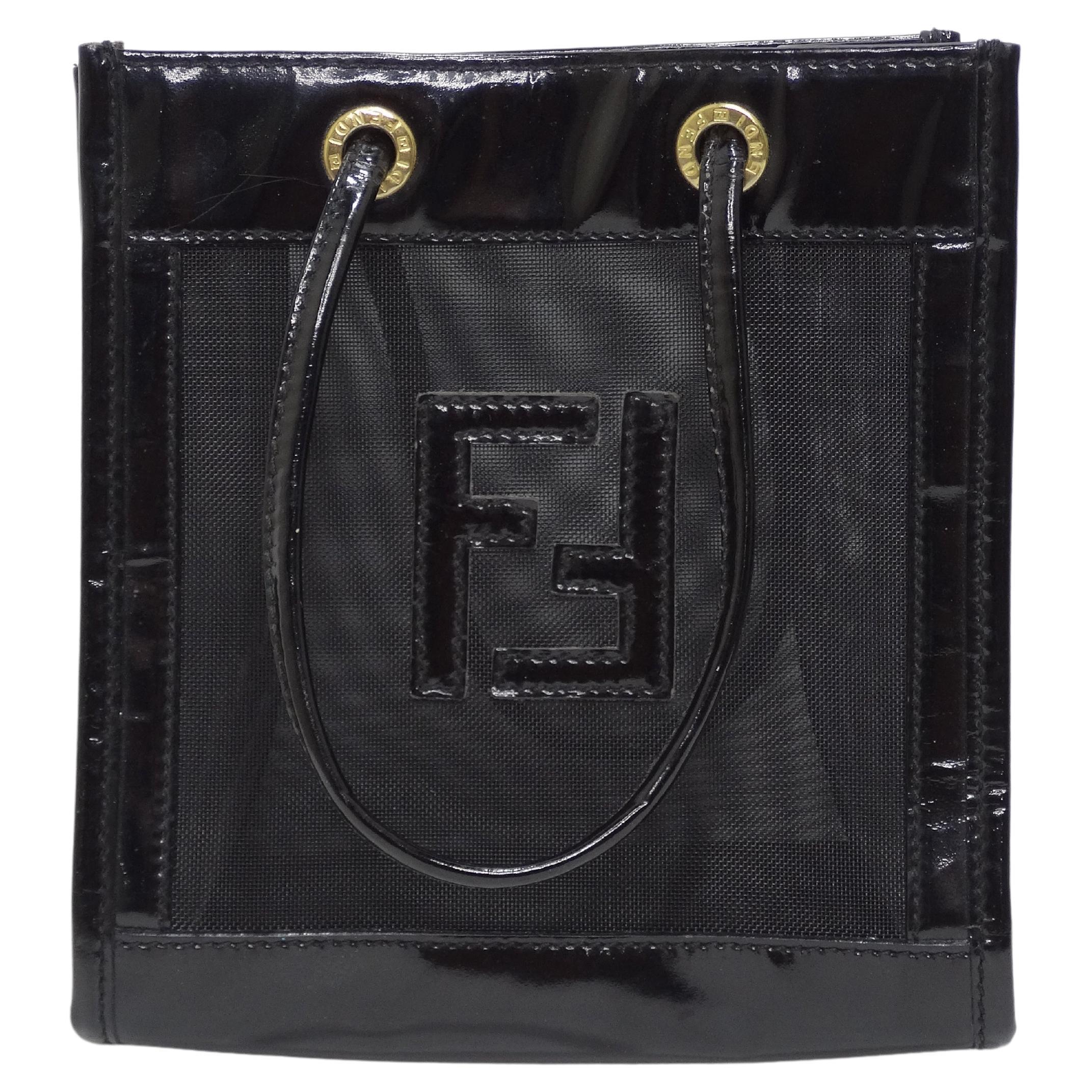 Fendi Mini Mesh Logo Top-Handle Tote Bag