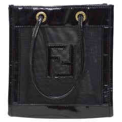 Vintage Fendi Mini Mesh Logo Top-Handle Tote Bag