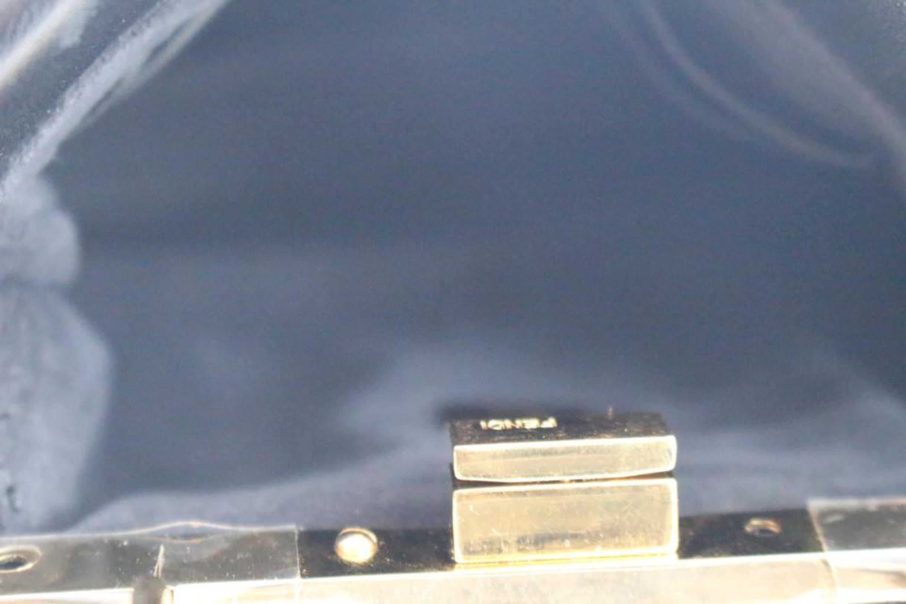 Women's Fendi Mini Mirco Peekaboo 32fr0207 Black Shearling Wool Clutch For Sale