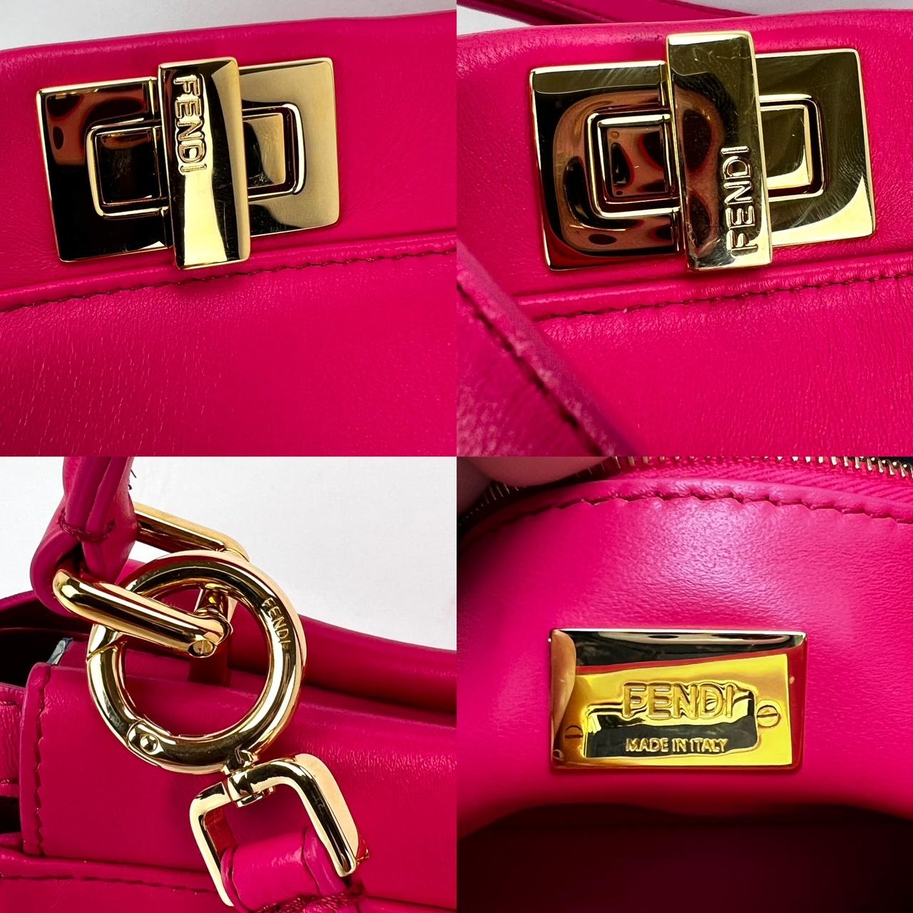 Fendi mini sac porté épaule en cuir rose Peekaboo Pour femmes en vente