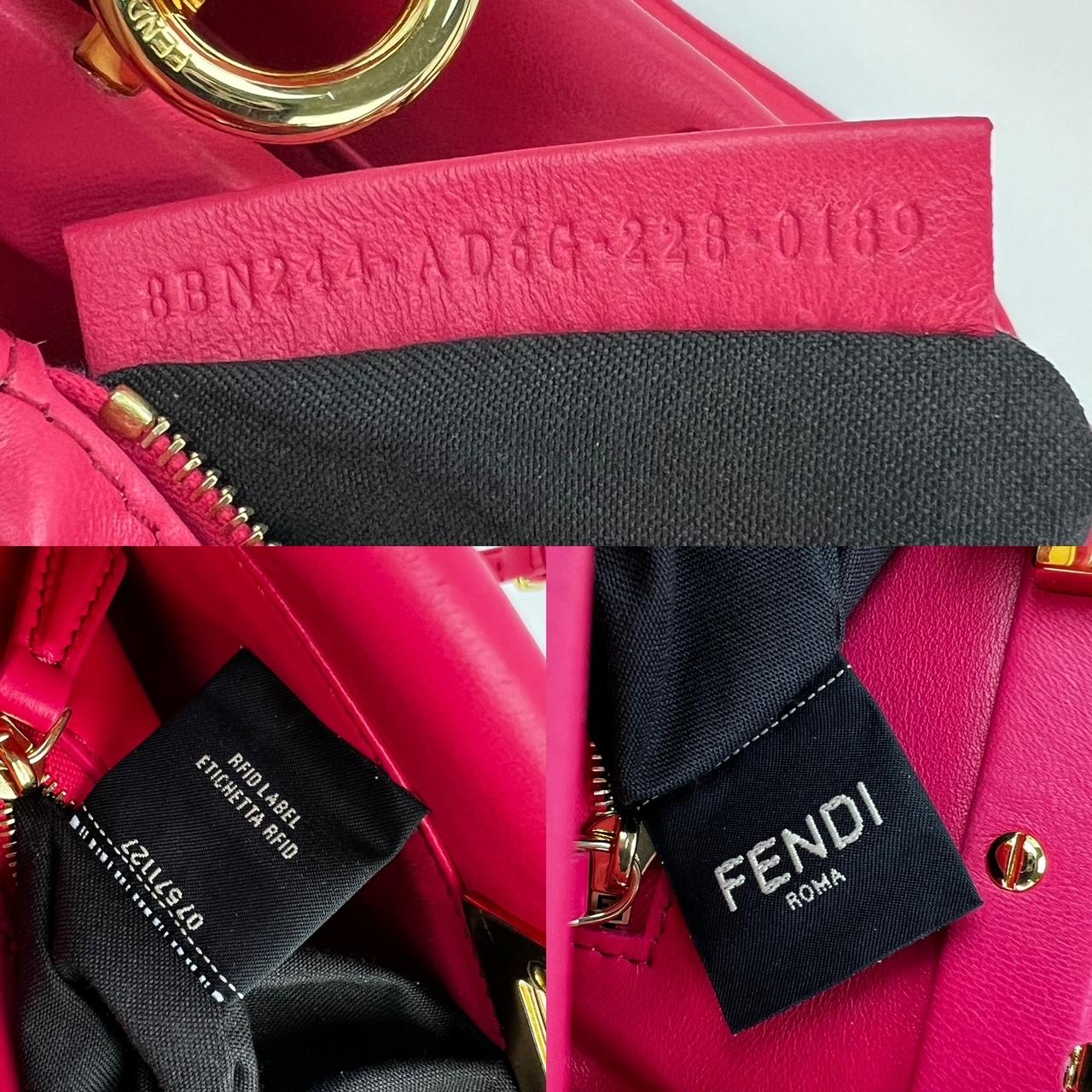 Fendi Mini Peekaboo Pink Leather Hand Shoulder Bag For Sale 1