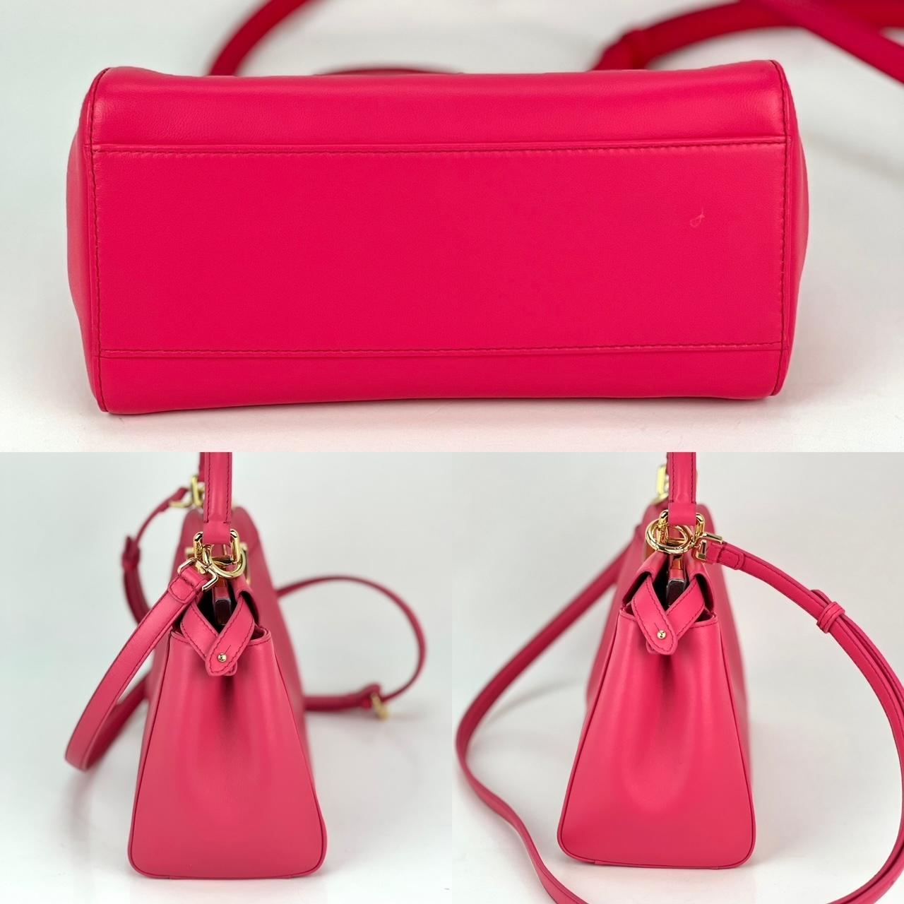 Fendi mini sac porté épaule en cuir rose Peekaboo en vente 2