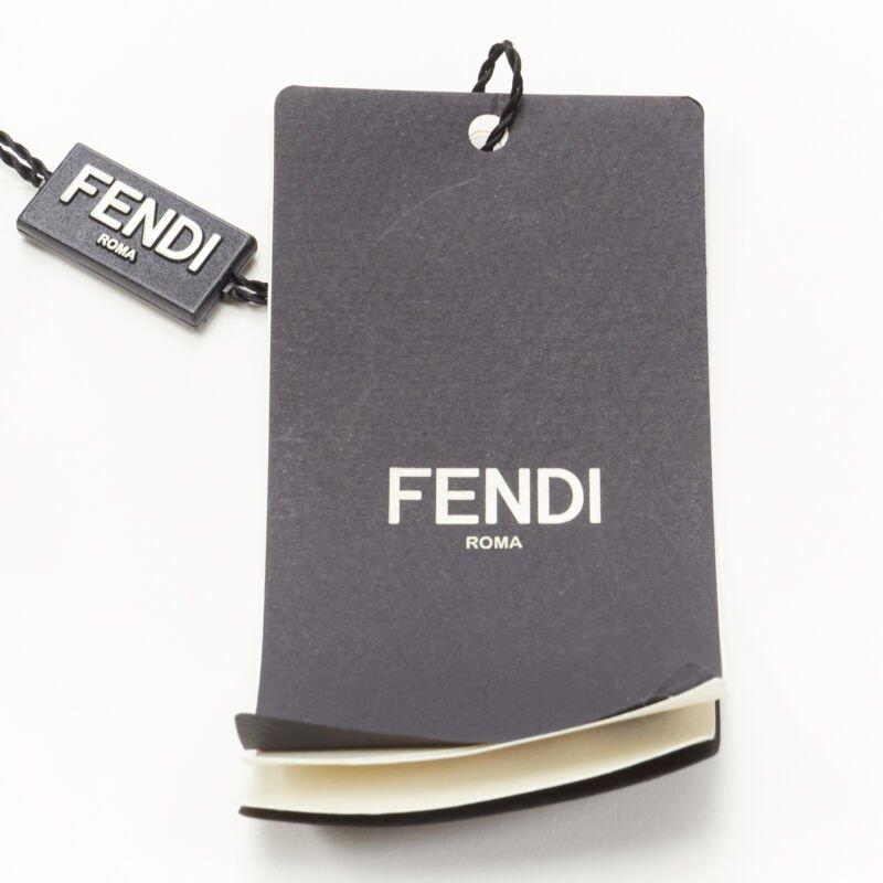 FENDI Mini Strap You black white fur short handle bag strap For Sale 2