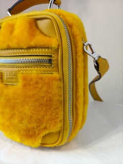 Fendi Contemporary Mini Travel Yellow Sheepskin Unisex Bag with Strap
