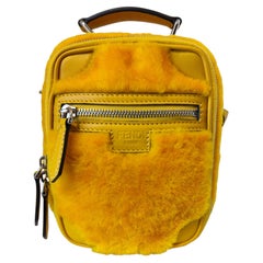 Fendi Contemporary Mini Travel Yellow Sheepskin Unisex Bag with Strap