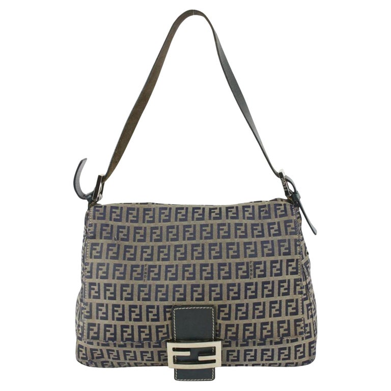 Fendi Mini Zucca Navy Blue Zucchino Canvas Mama Forever Bag 1130f12 For ...