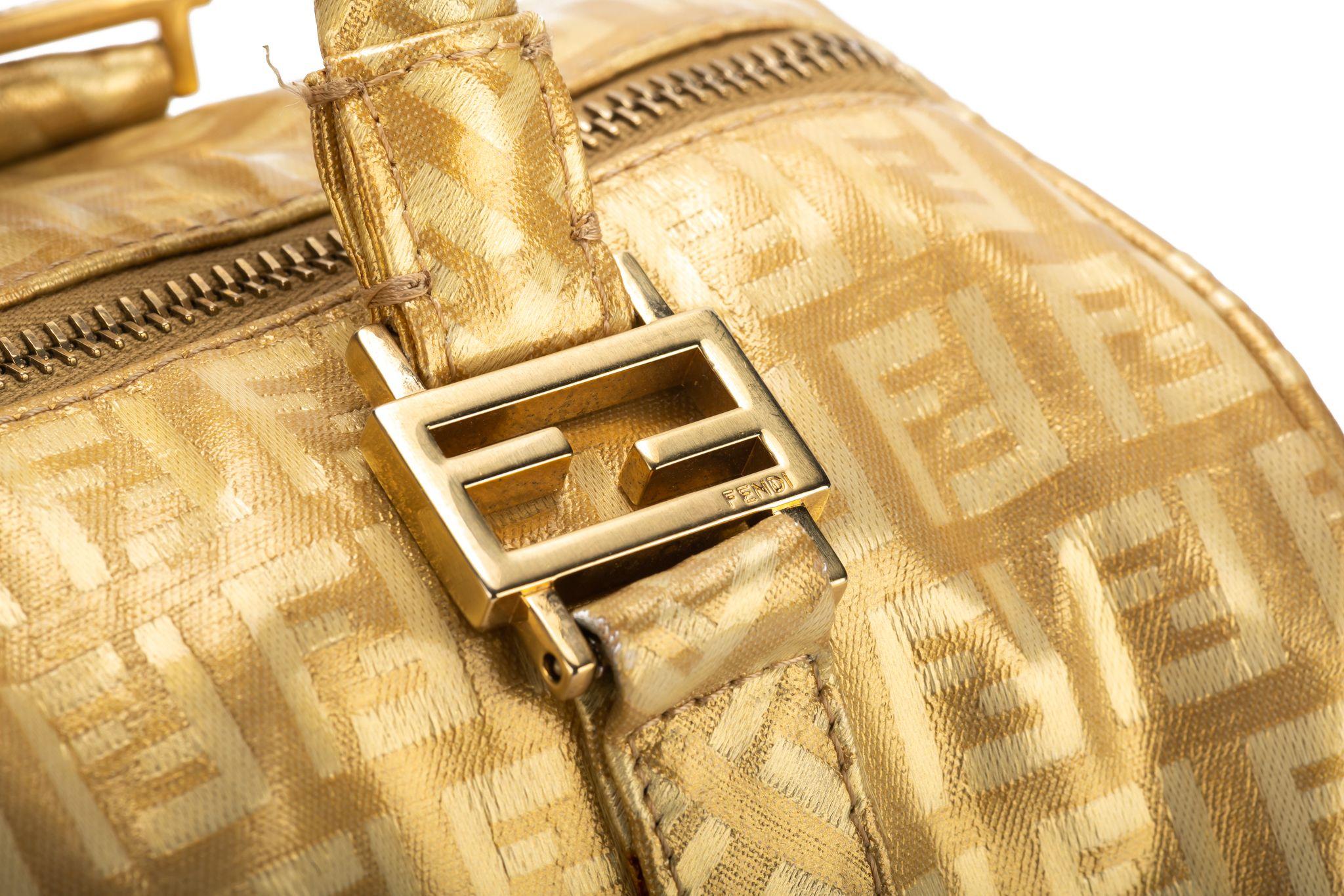 Fendi Mini Zucchino Gold Speedy Bag In Excellent Condition In West Hollywood, CA